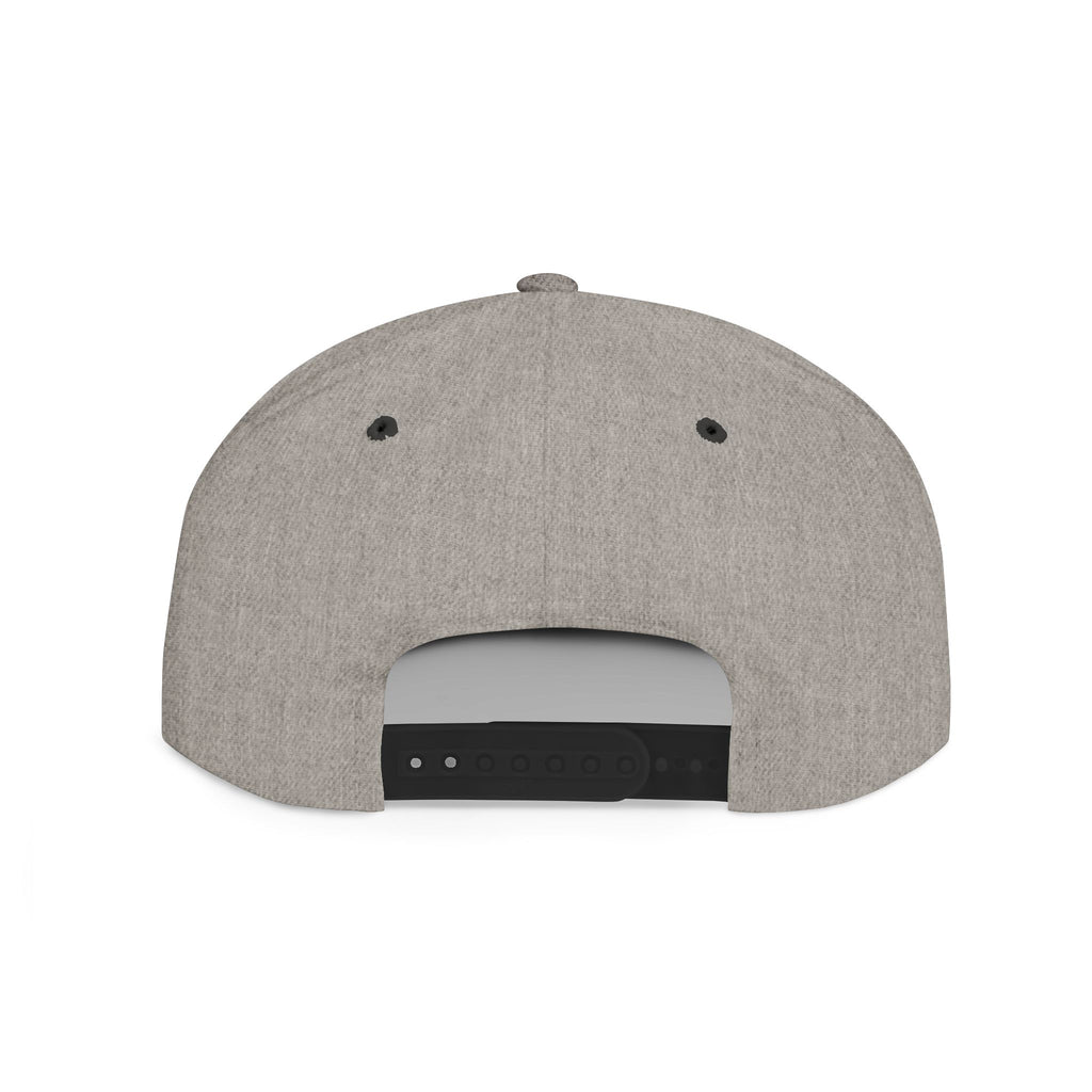 Heather Grey Flat Bill Snapback Hat with Minimal Monogram Logo