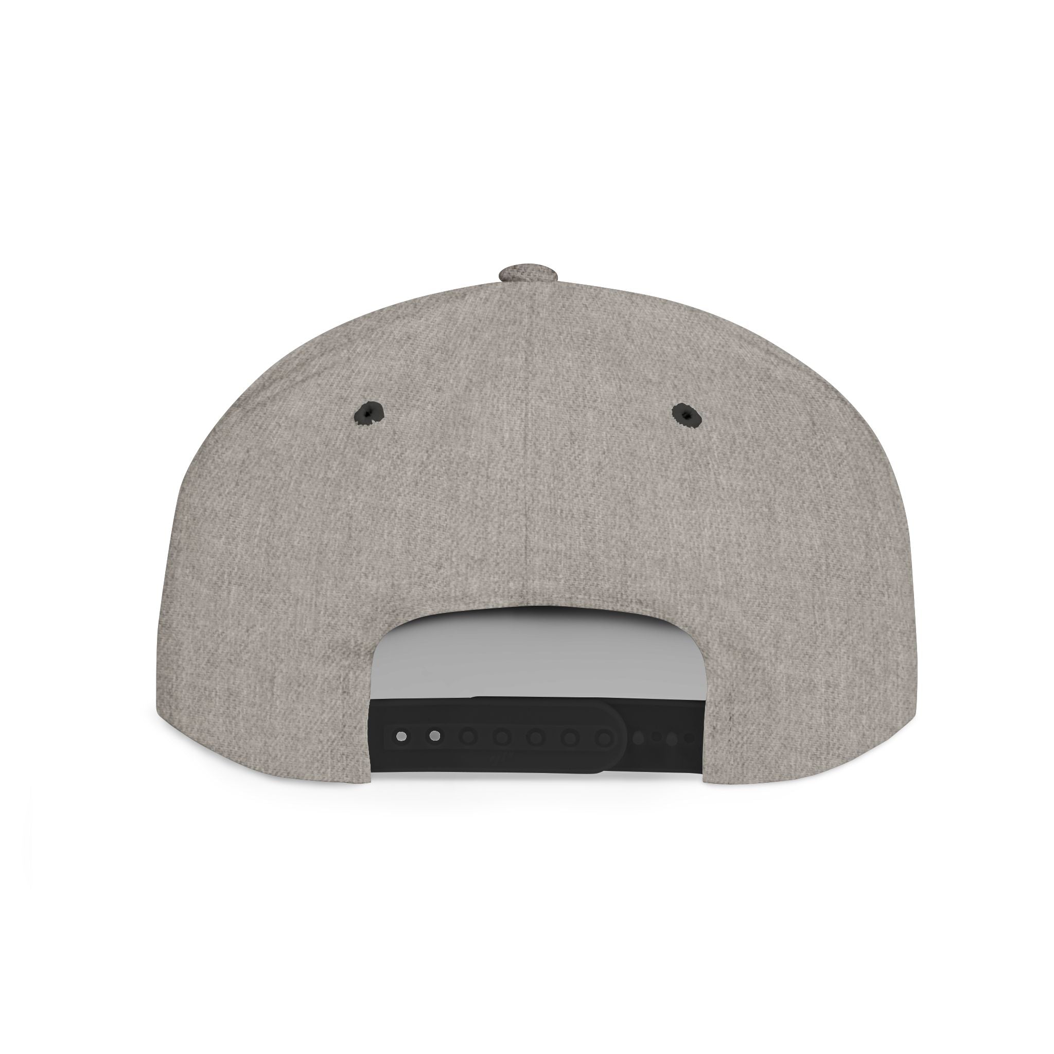 Heather Grey Flat Bill Snapback Hat with Minimal Monogram Logo