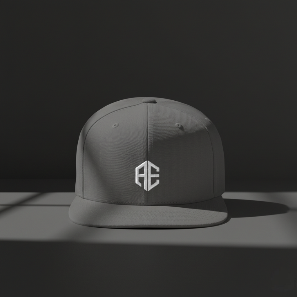 Flat Bill Snapback Hat with AE Monogram Embroidery