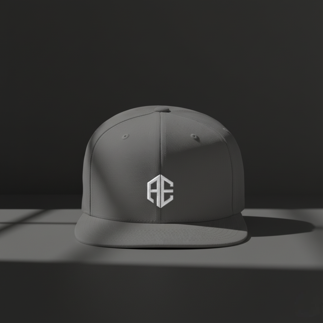 Flat Bill Snapback Hat with AE Monogram Embroidery