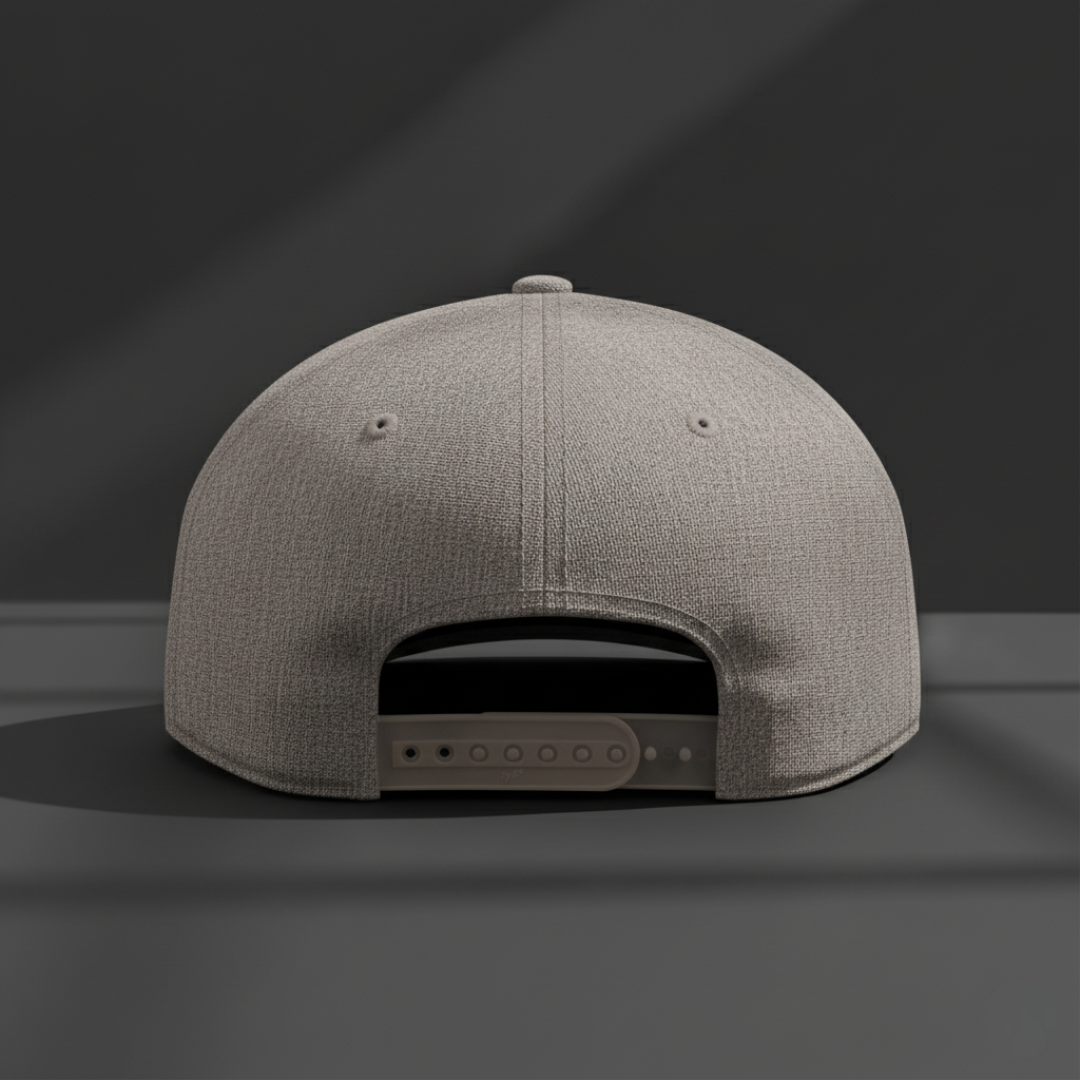 Flat Bill Snapback Hat — Minimal Monogram Logo Cap