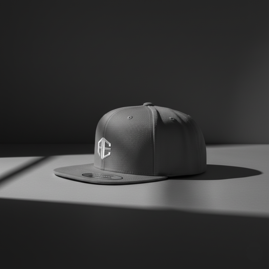 Flat Bill Snapback Hat with AE Monogram Embroidery