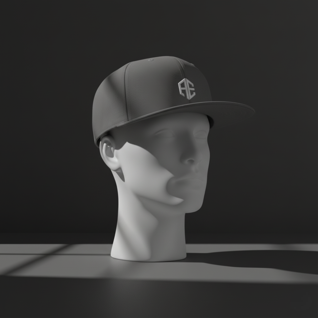 Flat Bill Snapback Hat with AE Monogram Embroidery