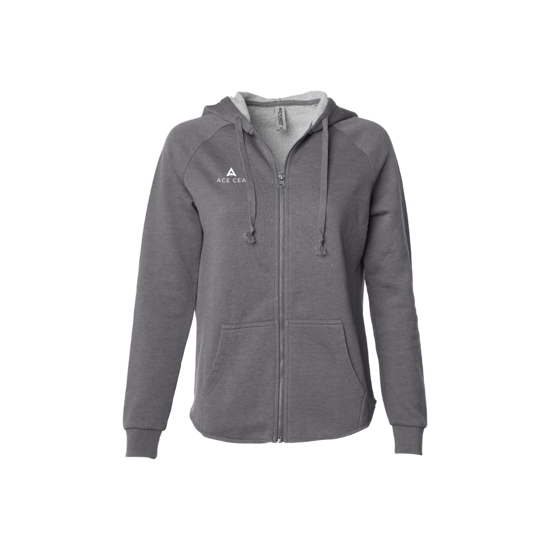 ACE CEA Women's Lightweight Wash Zip Hoodie