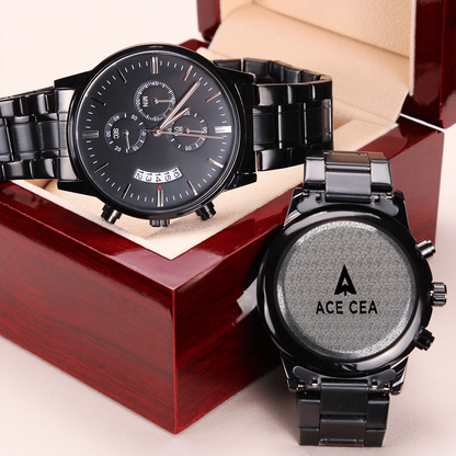 ACE CEA Black Chronograph Watch