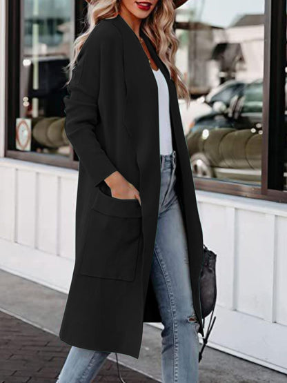 Open Front Dropped Shoulder Outerwear